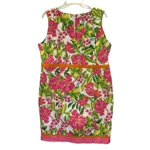 Pappagllo vintage floral, grosgrain ribbon dress size 12 petite